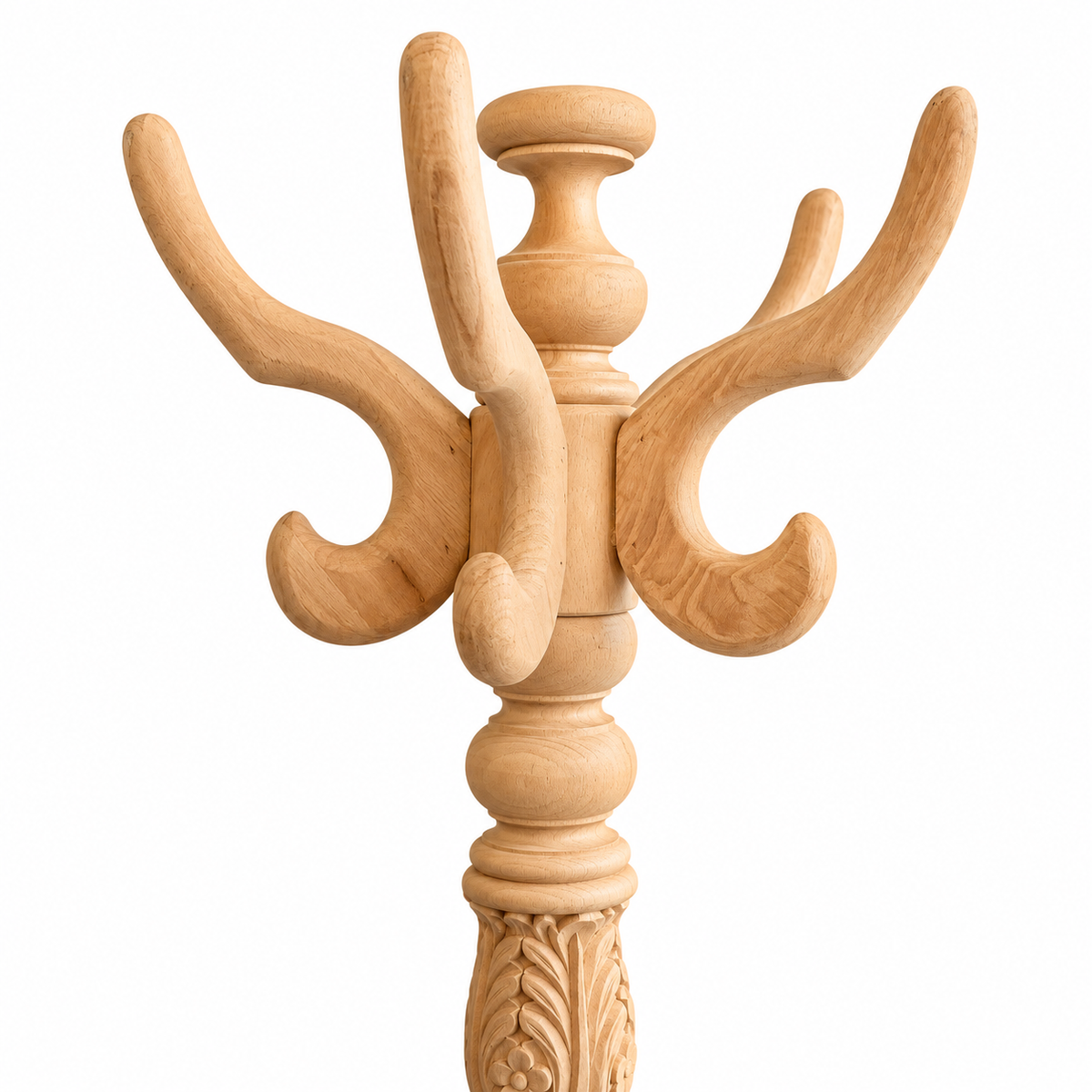 Arven Wooden Coat Stand Carved